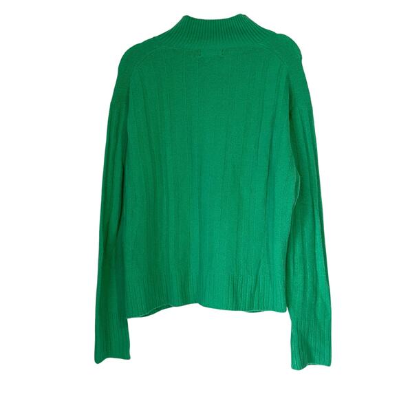 J.CREW Ribbed Wool Alpaca Blend Mockneck Sweater in Soft Yarn in Green Size M - Picture 3 of 10
